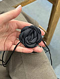 Чокер квітка чорна, квітка на шею, чокер чорний троянада, фото 3