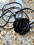 Чокер квітка чорна, квітка на шею, чокер чорний троянада, фото 2