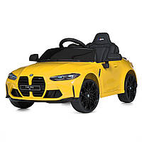 Детский электромобиль BMW (2 мотора по 35W, аккумулятор 12V10AH, EVA, пульт 2,4G) Bambi M 5096EBLR-6 Желтый