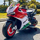 Електричний дитячий мотоцикл M 5009E-1-3 у стилі Ducati червоно-білий, фото 3