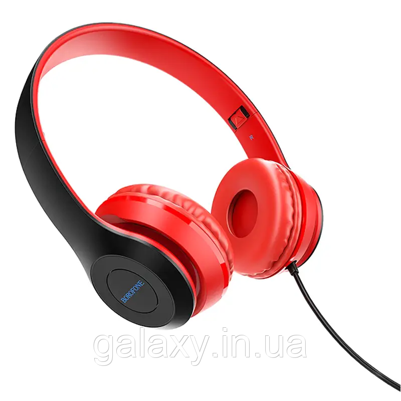 Навушники Borofone провідні з мікрофоном BO5 Star sound для комп'ютера та телефону Red
