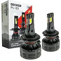 Лампа светодиодная для фар DECKER LED PL-03 H7 5000K 12000LM 2 шт комплект