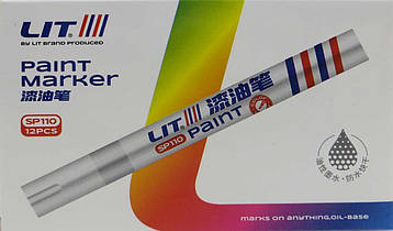 Маркери (12 шт.) лак-фарба золотий для металу, гуми, кераміки 14,8 см