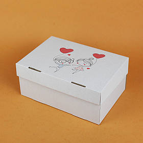 Коробка для романтичного подарунка 250*170*110 мм Коробка для подарункового набору боксу Серця