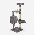 Дряпка Кігтеточка Будиночок для кішок Сірий 112 см EDR-203 / 3330, фото 3