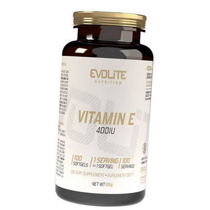 Вітамін Е Evolite Nutrition Vitamin E 400IU 100 sgels, фото 2