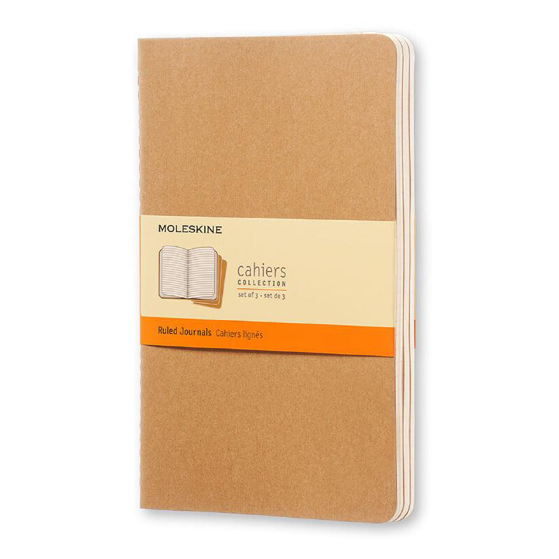 Блокнот CAHIER JOURNALS Large, лінія, 80 стор., kraft brown (1QP416)