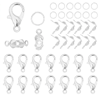 Набор фурнитуры для изготовления украшений, 80 шт. Серебристый