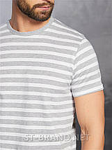 M - 3XL. Світло-сіра чоловіча футболка з м'якого та приємного бавовняного матеріалу, фото 3