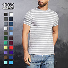 Світло-сіра чоловіча футболка з м'якого та приємного бавовняного матеріалу