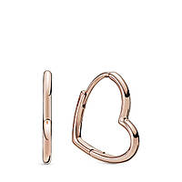 Серебряные серьги Pandora Асимметричные сердца в розовой позолоте 288307