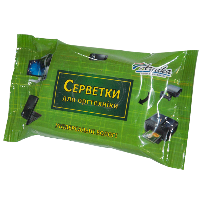 Серветки вологі Arnika для оргтехніки універсальні 160х130 мм 15 шт. (30665)