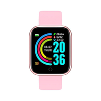 Смарт-часы Smart Watch Y68 шагомер, подсчет калорий, цветной экран, Розовый
