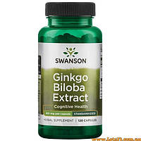 Гінкго білоба для мотивації інтелекту пам'яті мозкового кровообігу Swanson Ginkgo Biloba 120 капсул