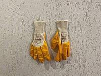 Садовые перчатки защитные прорезиненные нитриловые желтые PD-11