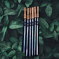 Набір шампурів із нержавіючої сталі з дерев'яними ручками 6шт