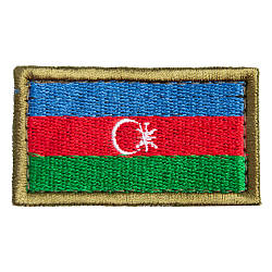 Шеврон нашивка на липучці Прапор Азербайджану 3,2х5,7 см 800029562