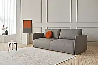 Прямий диван розкладний двоспальний дизайнерський Вихо єврокнижка сірий 219x106x84 см ЛДСП короб