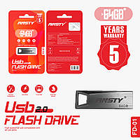 Флеш-драйв ANSTY FD-01 64GB USB 2.0 Silver