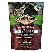 Carnilove Cat Duck & Pheasant Hairball Control сухой корм для кошек для выведения комков шерсти 0.4 кг