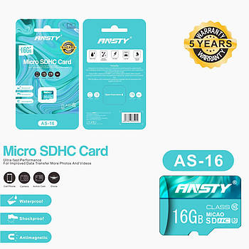 Карта пам'яті ANSTY AS-16 microSDHC 16GB Class 10 85MB/s no adapter