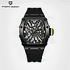 Мужские часы Pagani Design PD-1738 All Black водонепроницаемые с кварцевым механизмом и стильным браслетом, фото 2