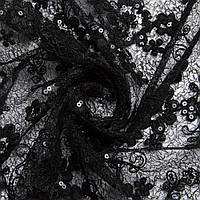 Тканина гіпюр Галатея чорний 04-19544*004