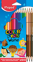 Олівці кольорові COLOR PEPS 12 кв Classic + 3 цв Duo (MP.832071)