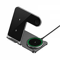 Беспроводное зарядное устройство WIWU Power Air Wireless Charger 3-in-1 15W Black (Wi-W005)