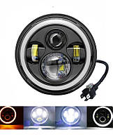 Універсальна світлодіодна фара 7 дюймів Led фара DRL ДХО з ангельськими очками 1шт.