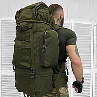 Прочный рюкзак 65л Олива SILVER KNIGHT, военный рюкзак с алюминиевым Каркасом и системой Molle 67х27,5х22 см