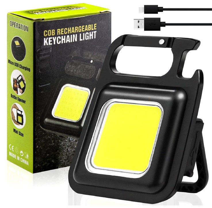 Міні ліхтарик брелок COB Rechargeable Keychain light з відкривалкою та магнітом світильник акумуляторний