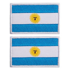 Набір шевронів 2 шт. із липучкою Прапор Аргентина 5х8 см, вишитий патч 800029805
