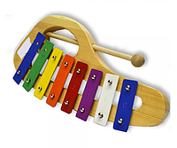 Детский деревянный музыкальный инструмент Ксилофон-металлофон (8 тонов металл) Bino (86557)