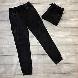 Жіночі теплі джогери з високою посадкою в сірому кольорі на байці