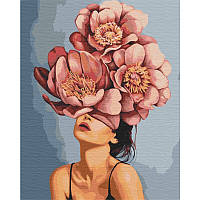 Картина по номерам ZiBi Девушка в цветущем пионе 40х50 (ZB.64009)