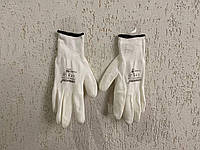 Садовые перчатки защитные полиуретановые белые PD-15