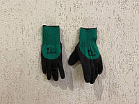 Садовые перчатки защитные летние полиутерановые зеленые PD-17