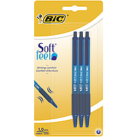 Ручка Bic Soft Feel Clic Grip синя 3 шт. у блістері (bc837396)