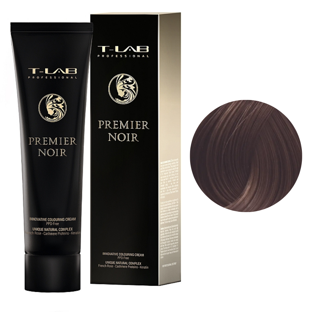 Крем-фарба для волосся T-Lab Premier Noir Colouring Cream №5.15 Light Brown Ashy Mahogany 100 мл, фото 1