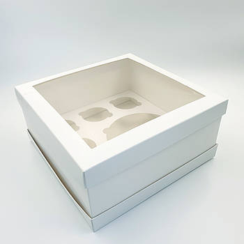 Коробка для Бенто-торта + 5 кексів 26х26х12 см