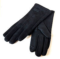 Сенсорные женские перчатки Fashion велюр/флис (М) Черные (ПЕРЧ295/2)