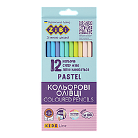 Олівці кольорові пастельні ZiBi PASTEL, 12 шт., KIDS Line (ZB.2470)