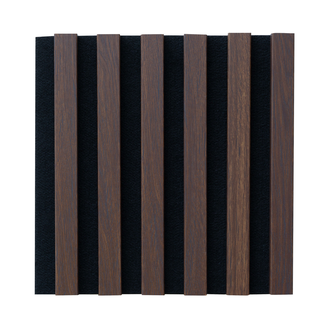 Панель МДФ акустична стінова. Колір: войлок - чорний, рейки - дуб темний. ВхШ: 300 мм x 300 мм, 1 шт.