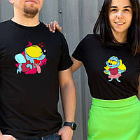 Парні футболки. Чоловіча та жіноча футболка з принтом Вжик та його друга половинка