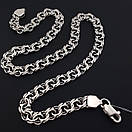 Товста срібна цепочка Бісмарк. Широкий чоловічий ланцюг на шию 9 мм. Срібло 925. Довжина 60 см, фото 9