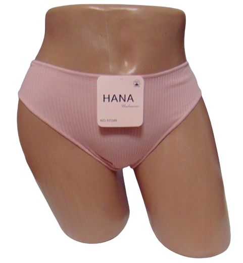 Труси бразиліана бавовна рубчик Hana 57248 L-XL пудра