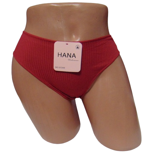 Труси бразиліана бавовна рубчик Hana 57248 L-XL червоний