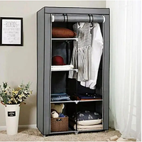 Тканевый шкаф складной универсальный удобный для вещей Storage Wardrobe 105*45*175 Серый spn