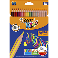 Олівці кольорові Bic Evolution Stripers 18 шт (bc950524)
